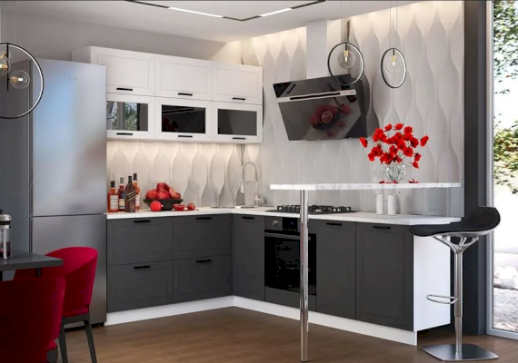 Угловой кухонный гарнитур Монако 1,8х2,5 м (Миф)